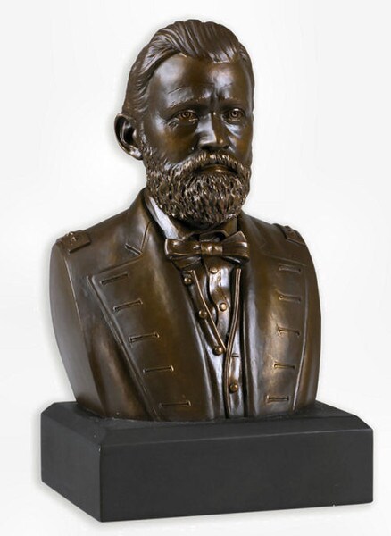 Ulysses S. Grant Bust Portrait Bronze Sculpture Head Statue Base Awards